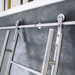 SL.6002.KL Rolling Library Ladder with Handrails and High Performance Wheels - Home Decor