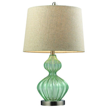 Shabby-Chic Table Lamp 13''W x 13''D x 25''H, Clear Green Finish