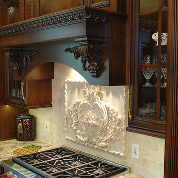 Carved Wood Highly Detailed Traditional Ornate Kitchen