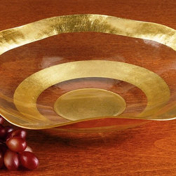 Gold Leaf Plated Wave | 19" Bowl - Products