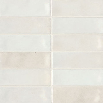 Celine 2" x 6" Glossy Porcelain Floor & Wall Tile, White (66-pack/5.33 sqft.)