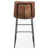Meritt Brown Genuine Leather Seat with Black Metal Frame Counter Stool