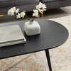 Coffee Table, Oval, Wood, Black, Modern, Living Lounge Hotel Lobby Hospitality