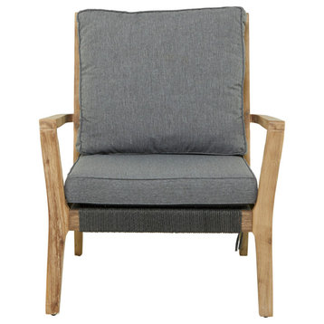 Contemporary Dark Gray Wood Outdoor Chair 562377