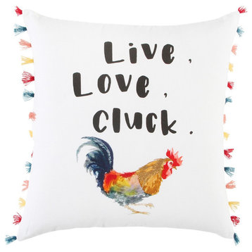 White Chicken Love Modern Throw Pillow