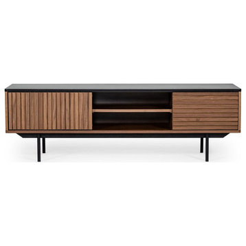 Dysis Modern Walnut and Gray Tv Stand