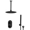 Matte Black Thermostatic Ceiling Shower Set with 12" Rain Shower Head