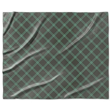 "Diagonal Plaid" Sherpa Blanket 60"x50"