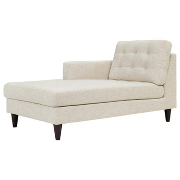 Melanie Beige Left-Arm Upholstered Fabric Chaise