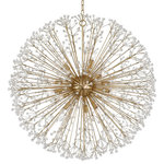 Hudson Valley Lighting - Dunkirk 16-Light Chandelier Aged Brass Finish Faceted K9 Crystal - The earthly and the extraterrestrial combine in this beautiful, explosive family. Thirty-two-cut faceted crystals bedazzle at the end of every branch, luminously refracting the light. Like a star being born, Dunkirk is at once organic and out of this world. When Sarfatti designed the first chandelier that launched the Sputnik craze, it had been fireworks he was trying to emulate. There is something both of the firework exploding and the fixtures Sarfatti inspired in this opulent piece.