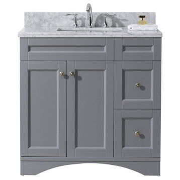 Elise 36" Vanity, Gray, Square Sink, Without Mirror