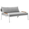 Pangea Home Dean 2-Piece Modern Aluminum Daybed and Ottoman in Gray
