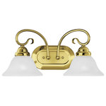 Livex Lighting - Coronado Bath Light, Polished Brass - Classic polished brass two light fixture paired with white alabaster glass. Timeless in its vintage appeal, this light is stylish for both new and restored homes.