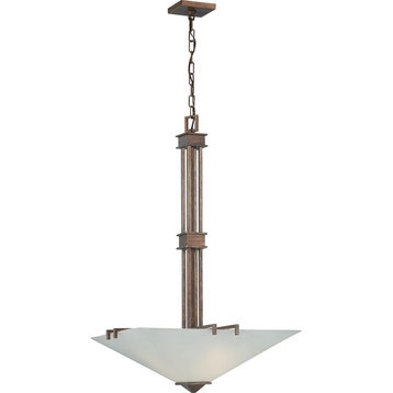 Nuvo Lighting 3-Light Ratio Pendant With Frosted Glass, Inca Gold