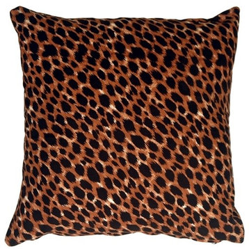 Pillow Decor Cheetah Print Cotton Small Throw Pillow, 17"x17"