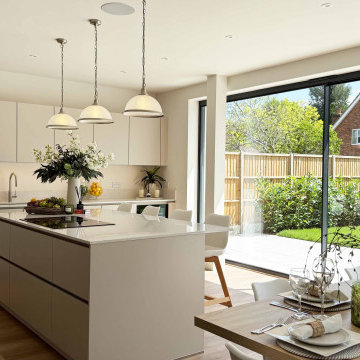 Light Beige Handleless Kitchen in St Albans