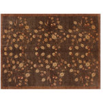 Bareens Designer Rugs - Boho Chic Ziegler Tianna Brown Beige Hand-Knotted Wool Rug - 6'3'' x 8'9'' - Enhance the ambiance of your home with this magnificent Persian-influenced Turkish hand-knotted rug made by skilled artisans capable of creating the most exceptional vegetable dyes and hand-spun wool. This exquisite handmade rug is a one-of-a-kind Peshawar Kafkaz, otherwise identified as Chobi, Chobi Peshawar, Oushak, or Ziegler rug. These handmade rugs are crafted in Pakistan utilizing superior-quality wool imported from Australia, New Zealand, and Korea in two types of weaves: the Persian weave and the Mori weave. This rug is meticulously crafted by hand using the finest natural vegetable dyes extracted from local plants. The artisans use a blend of hand-spun local and fine merino wool, resulting in a rug with a compelling texture, higher lanolin content, and longer staple. The artisans occasionally incorporate natural or artificial silk into the pile to enhance specific motifs. The finished product is an awe-inspiring execution of flawless design and an understated palette that exudes elegance.
