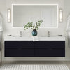 Boutique Bath Vanity, Black, 72", Double Sink, Wall Mount