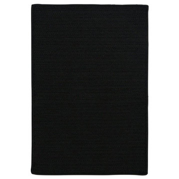 Simply Home Solid Rug, Black, 2'x12' Runner