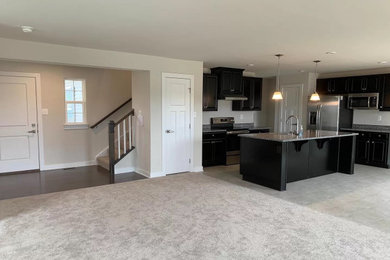 Family room - mid-sized carpeted and beige floor family room idea in DC Metro