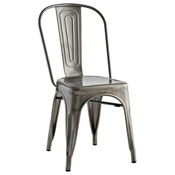 Promenade Steel Dining Side Chair, Gunmetal