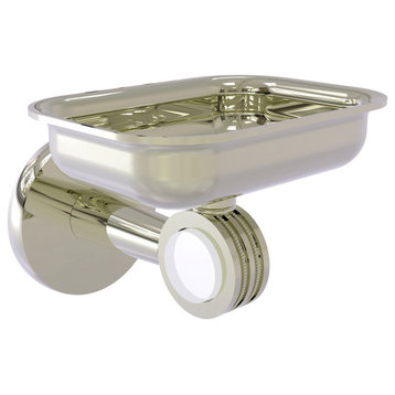 Clearview Wall Mounted Soap Dish Holder with Dotted Accents, Polished Nickel
