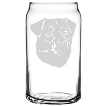 Patterdale Terrier Dog Themed Etched All Purpose 16oz. Libbey Can Glass