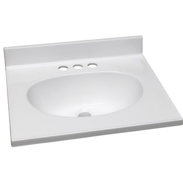 Design House 586172 19" Cultured Marble Vanity Top - Solid White