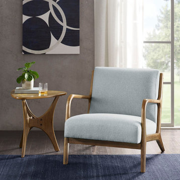 INK+IVY Novak Mid-Century Modern Accent Lounge Chair, Light Blue