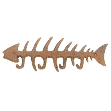 Antique Reproduction Cast Iron Fish Bones Wall Hook Peg