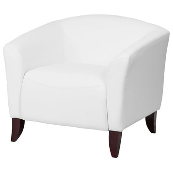James Allan FFIF62781 34"W Leather-Blend Low Back Accent Chair - White