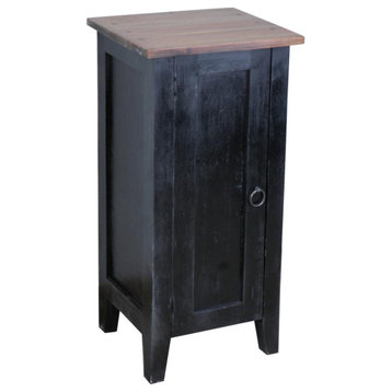 Sunset Trading Cottage 1 Door Accent Cabinet | Distressed Black | Savage Brown