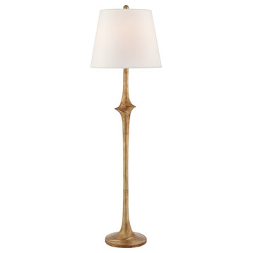 Bates Floor Lamp, 1-Light, Gilded Iron, Linen Shade, 64"H (CHA 9712GI-L CQ0QL)