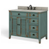 The Calusa Bathroom Vanity, Turquoise, 42", Single Sink, Freestanding