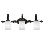 Toltec Lighting - Toltec Lighting 163-DG-310 Elegant� - Three Light Bath Bar - Elegant? 3 Light Bath Bar Shown In Dark Granite Finish With 4" White Muslin Glass.Assembly Required: TRUE Shade Included: TRUEDark Granite Finish with White Muslin Glass *Number of Bulbs:3 *Wattage:100W *Bulb Type:Medium Base *Bulb Included:No *UL Approved:Yes