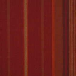 Coffee Hudson Yarn Dyed Irregular Striped Blackout Fabric - Fabric