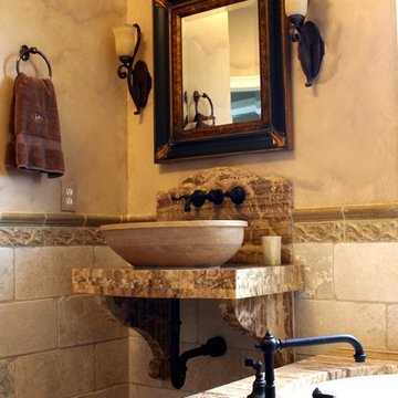Glass and Stone Master Bathroom