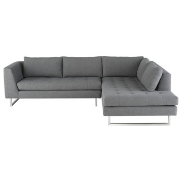 Janis Shale Grey Fabric Sectional Sofa, HGSC269