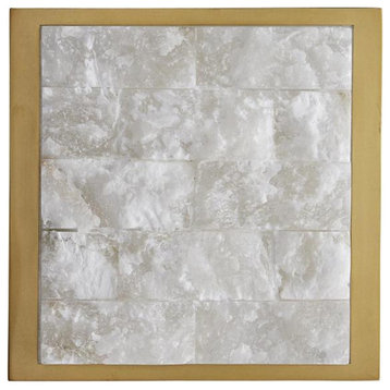 Watercrest Wall Sconce, 2-Light, Snow Marble, Antique Brass, 7"H (49333 3JL20)