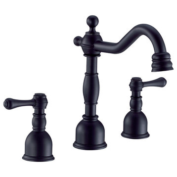Opulence Two Handle Widespread Lavatory Faucet, Satin Black