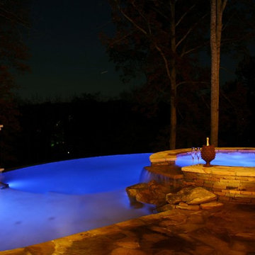 Backyard Pool Patio at Night