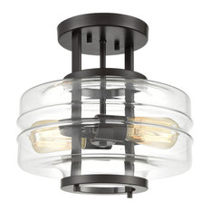Modern Farmhouse  2 Light Semi Flush Mount in Oil Rubbed Bronze Finish