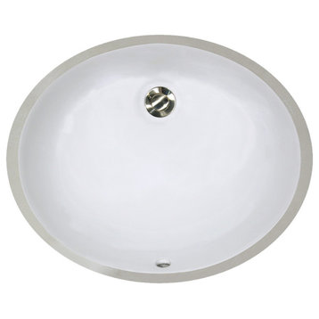 Nantucket Sinks 15"x12" Undermount Ceramic Sink, White, Undermount
