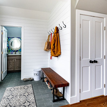 Shiplap Mudroom with Slate Tile
