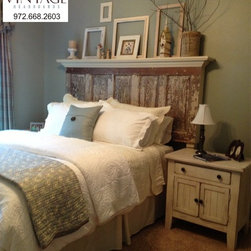 5 panel vintage door headboard - Headboards