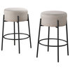Danica Bar Stool with Upholstered Seat, (Set of 2), Beige, 29"