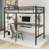 Gewnee Loft Bed with Desk and Shelf , Space Saving Design,Twin,In Black