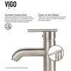 VIGO Dianthus Matte Stone Vessel Sink and Seville Vessel Faucet, Brushed Nickel