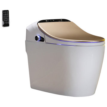 Smart One-Piece 1.27 GPF Floor Mounted Elongated Toilet and Bidet with Seat, Gold