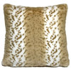 Pillow Decor - Tawny Lynx Faux Fur Throw Pillow, 20" X 20"
